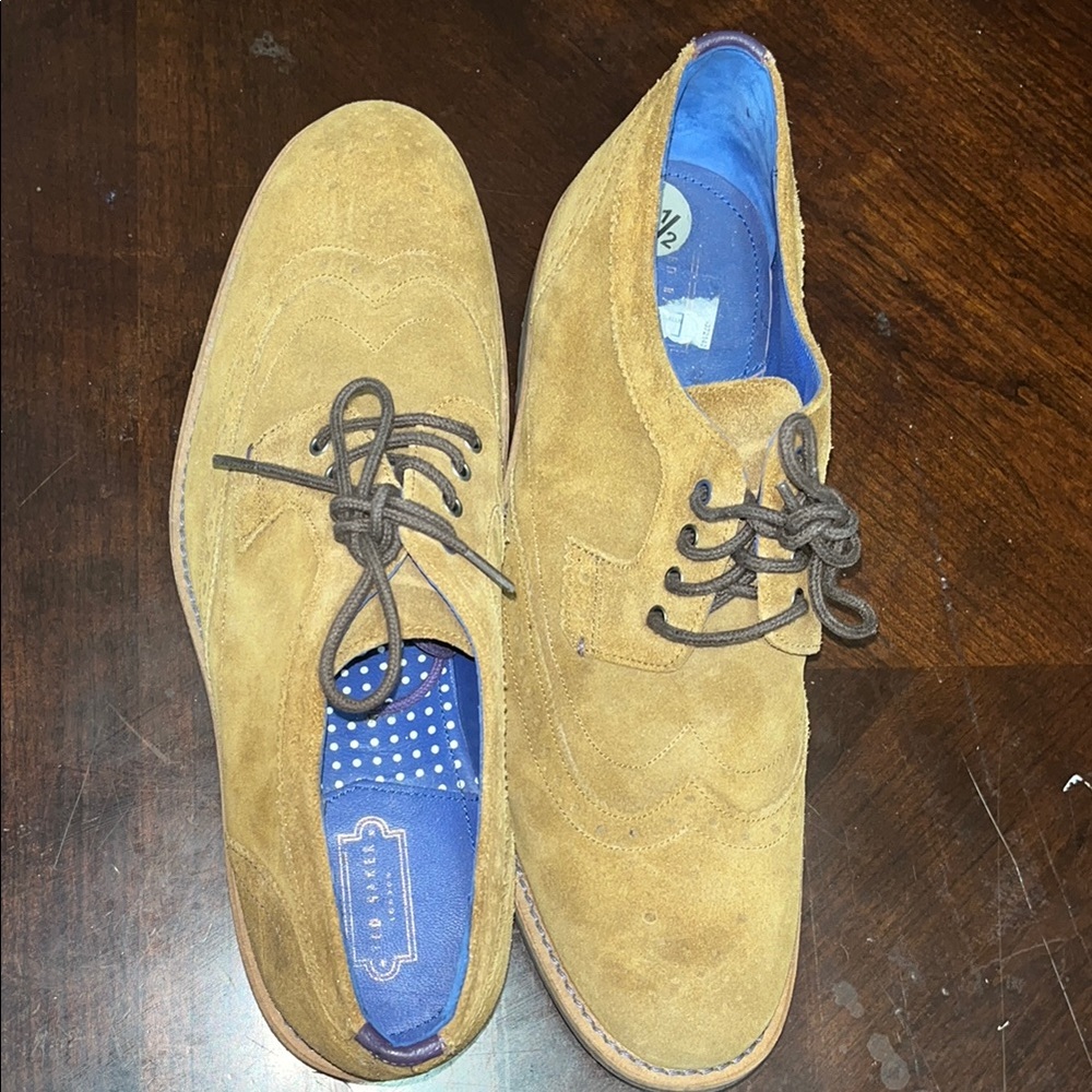 Ted Baker Mustard Suede Oxford Shoes